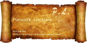 Purcsik Luciusz névjegykártya